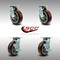 Service Caster 6 Inch Stainless Steel Polyurethane Swivel Caster Set with Roll Bearing 2 Brakes SCC-SS30S620-PPUR-2-TLB-2 - alternate 3